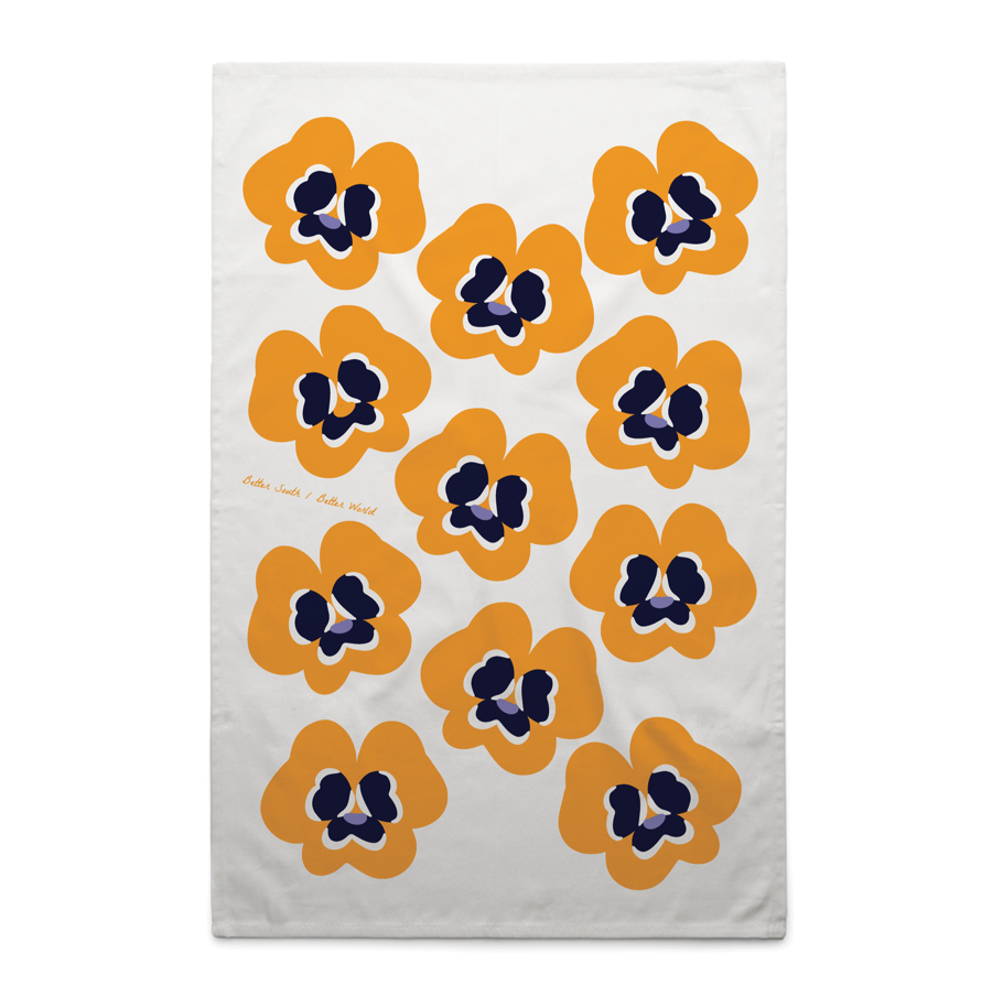 Orange Pansies Towel
