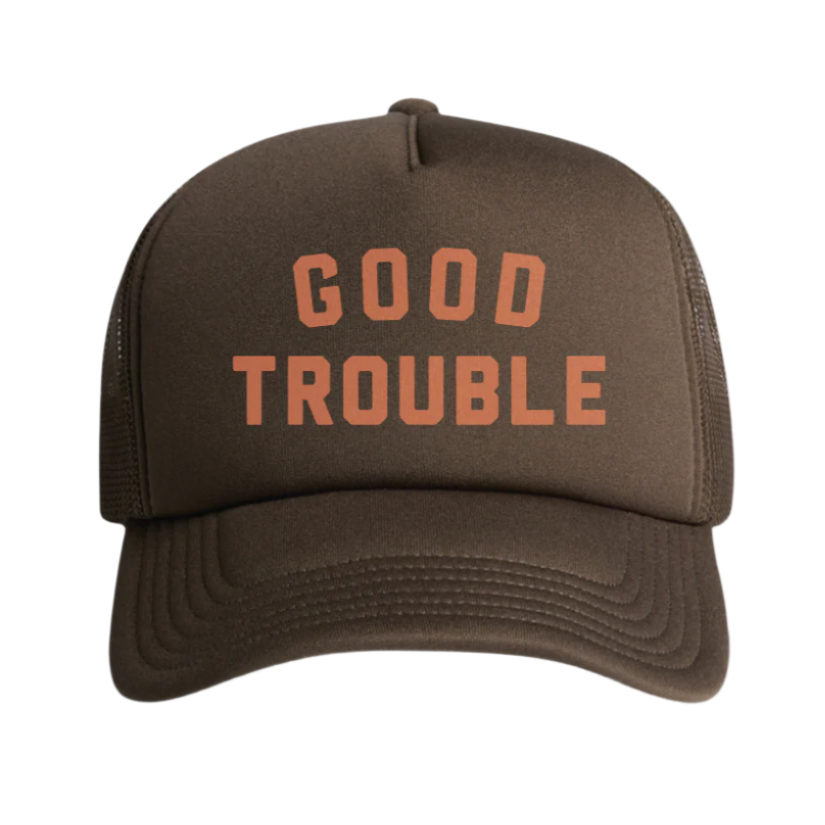 Good Trouble Trucker Hat (Walnut)