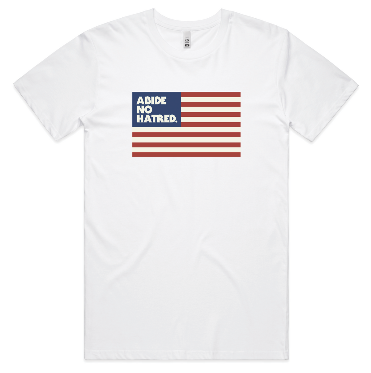 Abide No Hatred American Flag T-shirt (White)