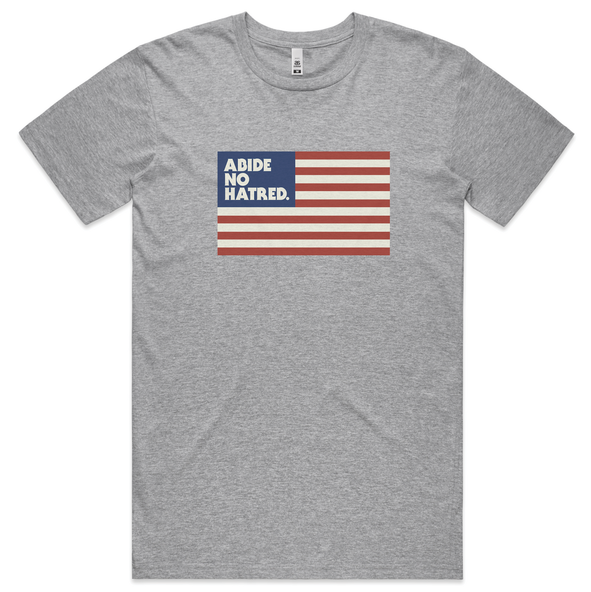 Abide No Hatred American Flag T-shirt (Gray)