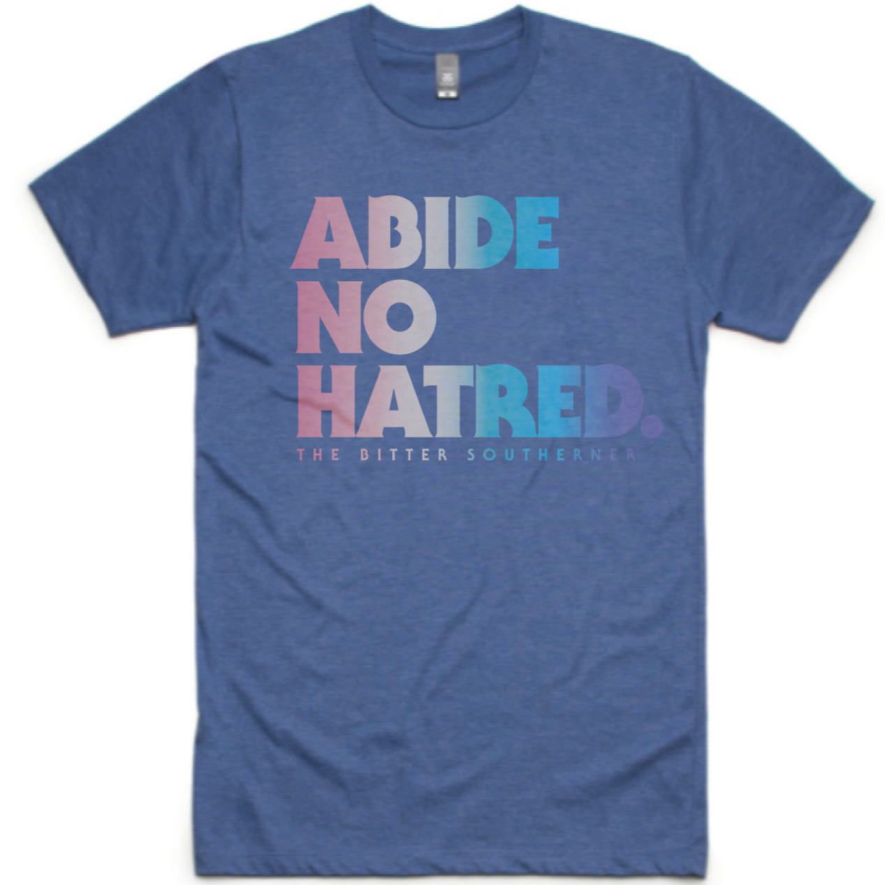 Abide No Hatred T-shirt (Blue Rainbow)